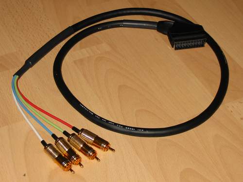 RGB-Videokabel Scart auf 4 x Cinch